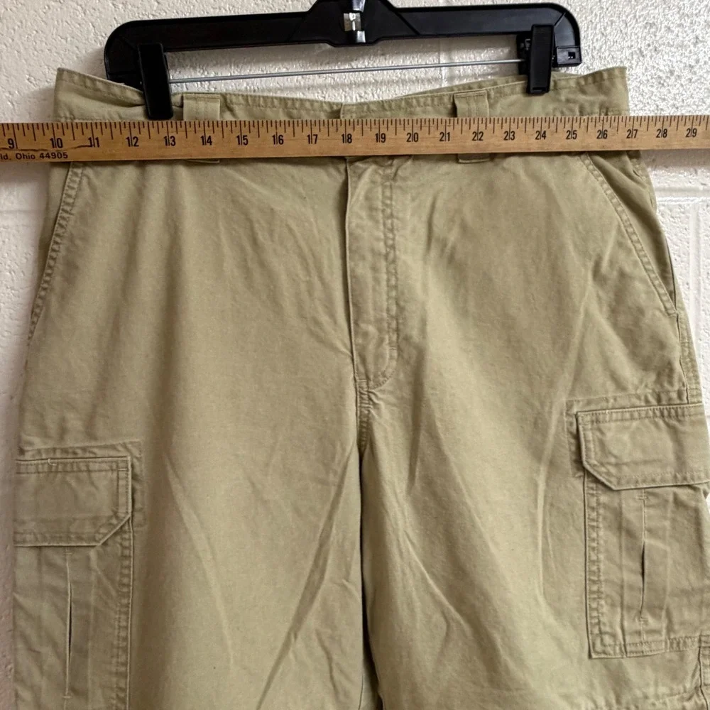 LL Bean Mens Convertible Zip Off Cargo Pants 35x32 Khaki Utility Hiking Pants